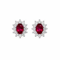 Boucles d'oreilles Donna Oro Femme in Or blanc Rubini+Diamanti LOR12916.008